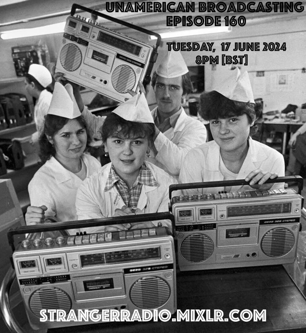 Scottish Post-Punk (@scotspostpunk) on Twitter photo UNAMERICAN BROADCASTING - EP160
Mike Hunt whistles over the airwaves at 8pm - don't miss it!
Only on strangerradio.mixlr.com
<a href="/GCPunkNewWave/">GC's Punk & New Wave</a> <a href="/NewWaveAndPunk/">PunkAndNewWave</a> <a href="/GJMunro26/">Gordon Munro</a> <a href="/NDB66/">Nick Belger</a> <a href="/Dub_Cadet/">dub.cadet</a> <a href="/fullstack65/">Stewart</a> UNAMERICAN BROADCASTING - EP160
Mike Hunt whistles over the airwaves at 8pm - don't miss it!
Only on strangerradio.mixlr.com
<a href="/GCPunkNewWave/">GC's Punk & New Wave</a> <a href="/NewWaveAndPunk/">PunkAndNewWave</a> <a href="/GJMunro26/">Gordon Munro</a> <a href="/NDB66/">Nick Belger</a> <a href="/Dub_Cadet/">dub.cadet</a> <a href="/fullstack65/">Stewart</a>