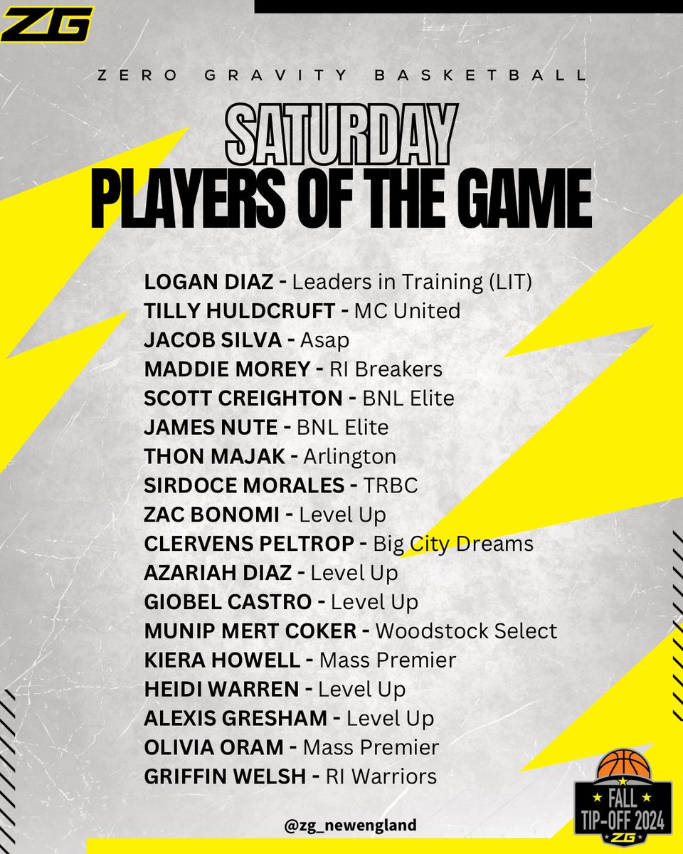 zg_newengland's tweet photo. Check out our PLAYERS OF THE GAME from this past weekend‼️

Congratulations to all🙌👏

#ZGPOTG Photos📲⬇️
🔗: https://t.co/NUfPau37Y5?

#ZGPOTG | #ZGFallTipOff https://t.co/fb8Yr7y3Ix