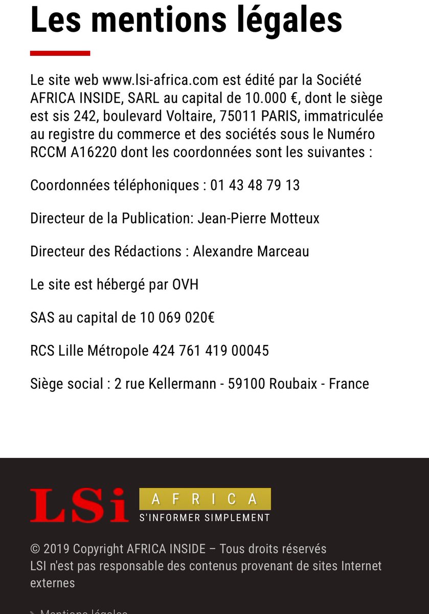 ibrahimamaiga's tweet photo. LSI Africa est un faux site d’information dirigé par des personnes fictives et piloté par les renseignements français. Tous les noms que vous voyez ici sont fictifs, et la désinformation des Africains est leur sport favori. Nous avons enquêté sur eux, même l’adresse est fictive, puisqu’elle renvoie à une boîte aux lettres payée seulement quelques 15 Euros par mois. Bientôt les détails.