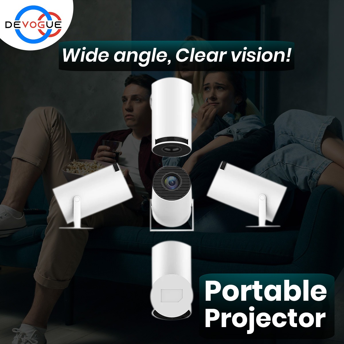 DevogueProducts's tweet image. Wide angle, Clear vision! Transform your home entertainment experience and bring cinematic quality to any space with our Small Straight Projector. . .  . 🌐 devogueproducts.com . . . #projector #portableprojector #compactprojector #gadgets #techgadgets #remotecontrol