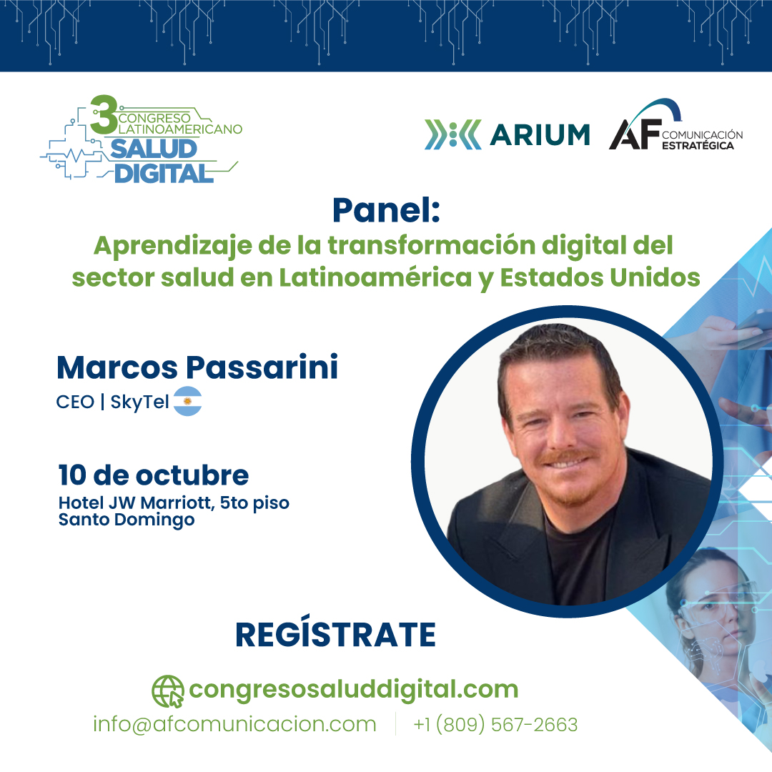 Con la participación de estas destacadas personalidades del sector nos adentraremos en el aprendizaje de la transformación digital del sector salud en Latinoamérica y Estados Unidos. 

Para más detalles comunícate al 809 567-2663 o escribe al correo info@afcomunicacion.com
