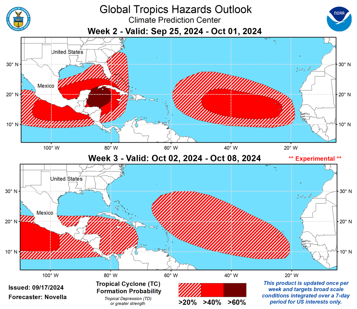 Big update from the CPC and NOAA for tropical chances next week. Never seen it that high on this map. Many models agree. Watching lower Caribbean close. spaghettimodels.com
