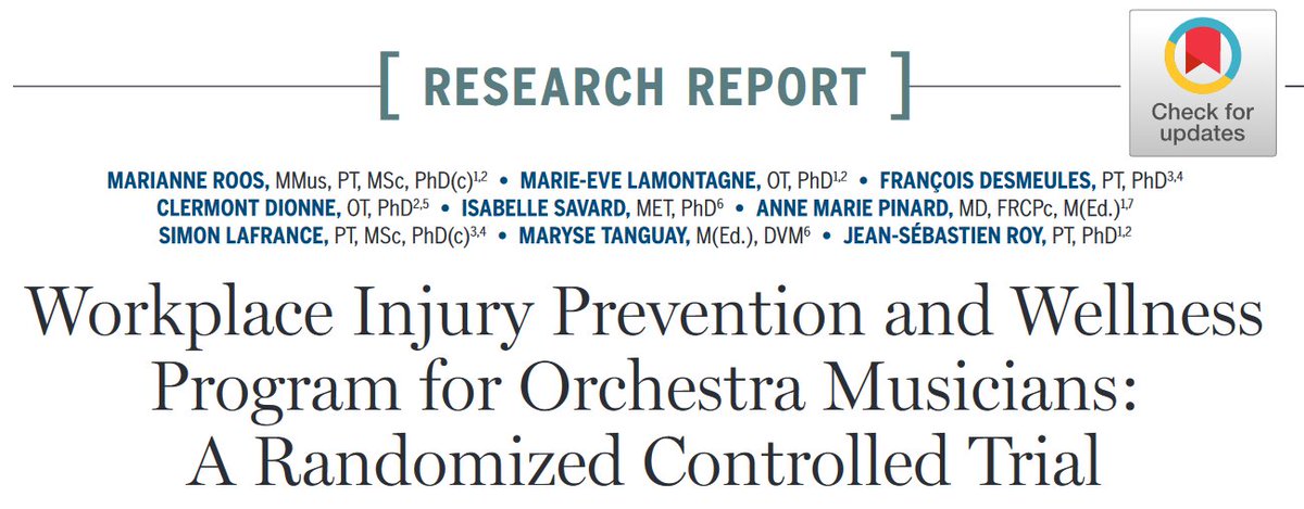 JOSPT's tweet photo. NEW #Trial in @JOSPT
Testing an #InjuryPreventionProgram in Musicians
Spoiler - the program seems to work
Read more ๐https://t.co/5U22dQoNfE
#yourJOSPT https://t.co/KK4GwKQ9c5