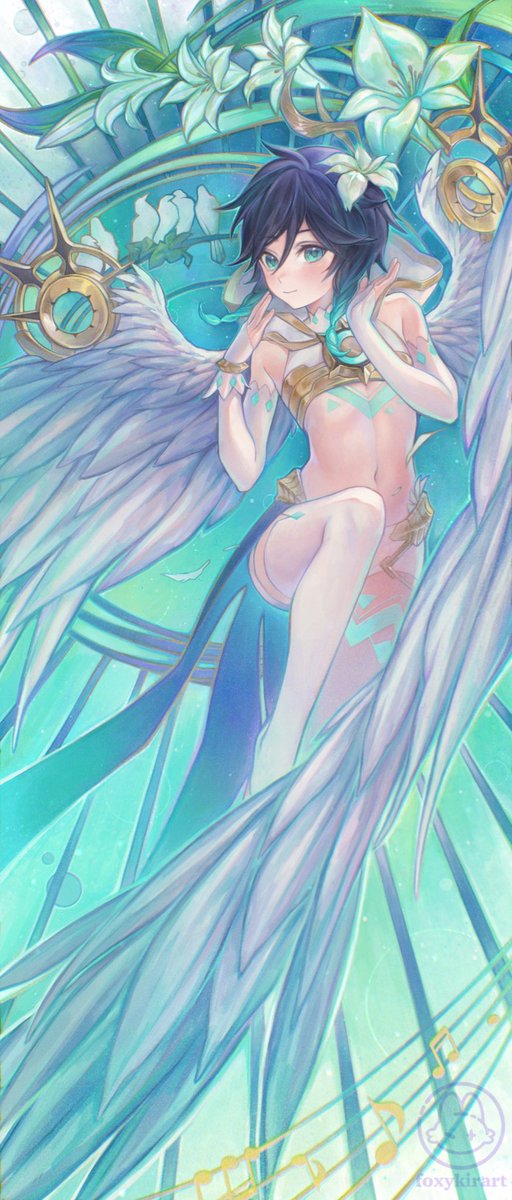 foxykirart's tweet image. venti 🕊️ genshin impact