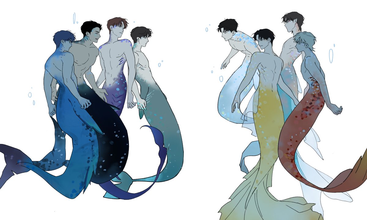 wjsqn2's tweet photo. 포세이돈과 인어혹은세이렌이라는 말이 느므 주아서 그 버전도 그렷는데.. 그리다보니까 쫌...별루다.. 쩜 쩜 쩜... https://t.co/UdyqsOPkoS