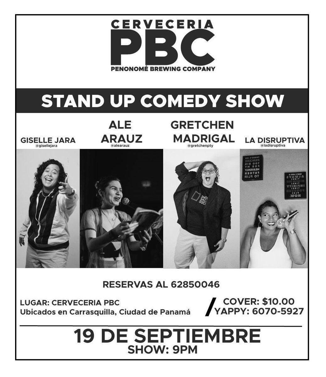Show de comedia por Mujeres

He vuelto a producir eventos de comedia después de un tiempo (porque me saqué el dedo)

Este jueves 19 sept 
@ PBC 

Con estas tres geniales comediantes 
Boletos a $10 palitos
Ven a reír hasta más no poder 

Ayúdame dándole RT 
#StandUpComedy