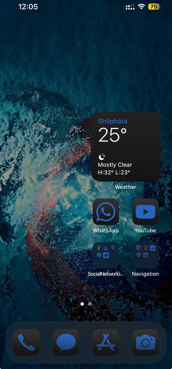Faraz75011741's tweet image. My Home screen setup. #iOS18 #ioshomescreen #ios18features