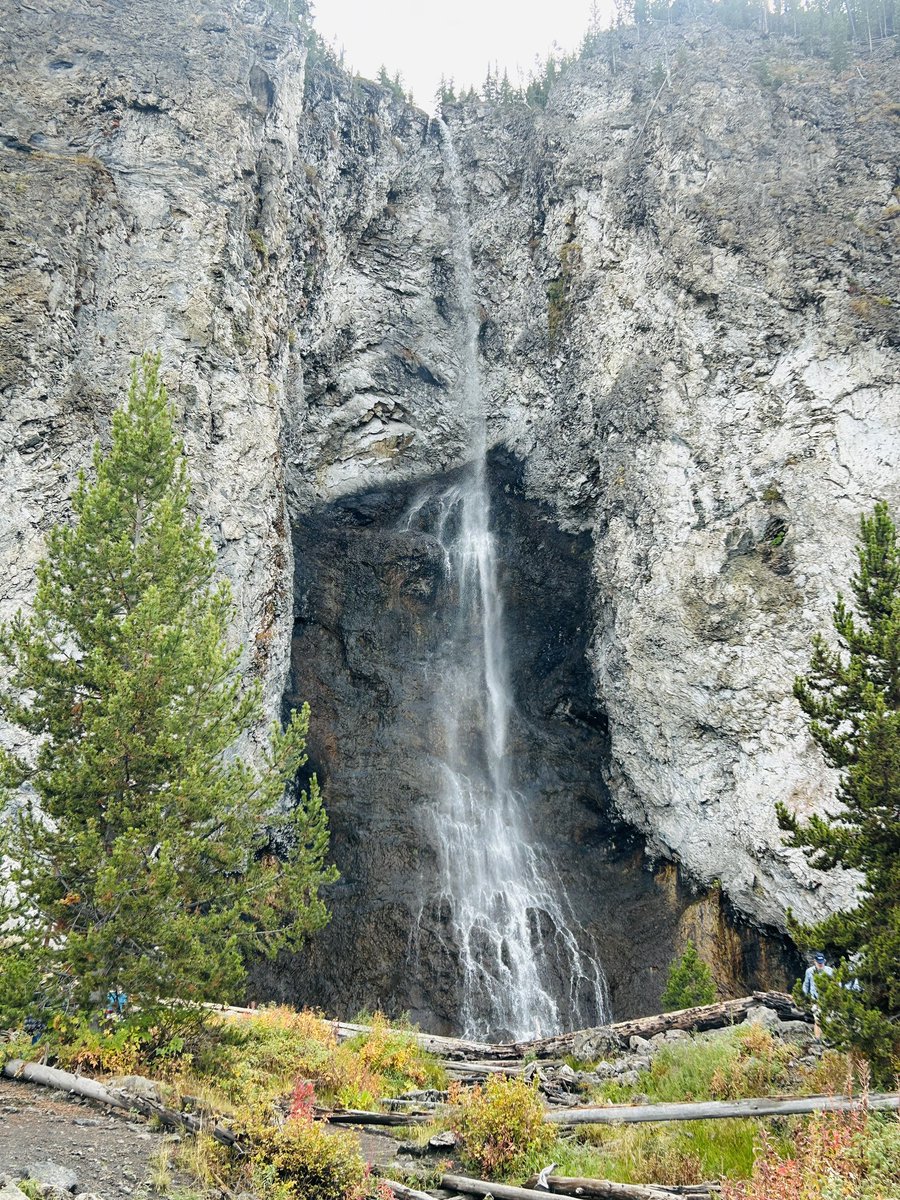 Lunch with a view. Love watching the change of colors. #FairyFalls #Yellowstone #Wyoming