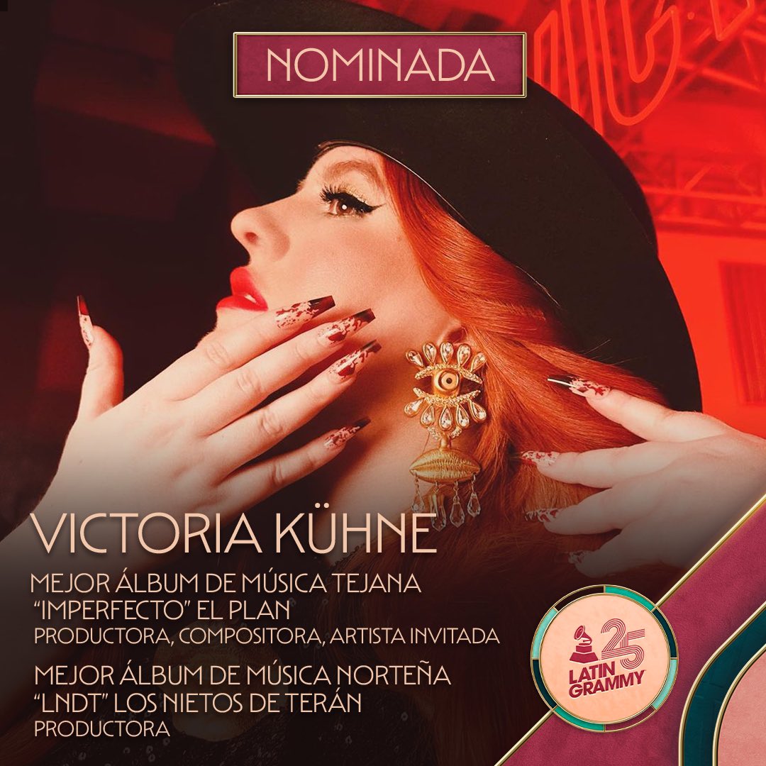 Victoria Records (@victoriarecords) on Twitter photo TWO NOMINATIONS FOR <a href="/VictoriaKuhne/">Victoria Kühne</a>!!! 👩🏻🦰 <a href="/LatinGRAMMYs/">The Latin Recording Academy / Latin GRAMMYs</a> 🏆🙏🏻 TWO NOMINATIONS FOR <a href="/VictoriaKuhne/">Victoria Kühne</a>!!! 👩🏻🦰 <a href="/LatinGRAMMYs/">The Latin Recording Academy / Latin GRAMMYs</a> 🏆🙏🏻