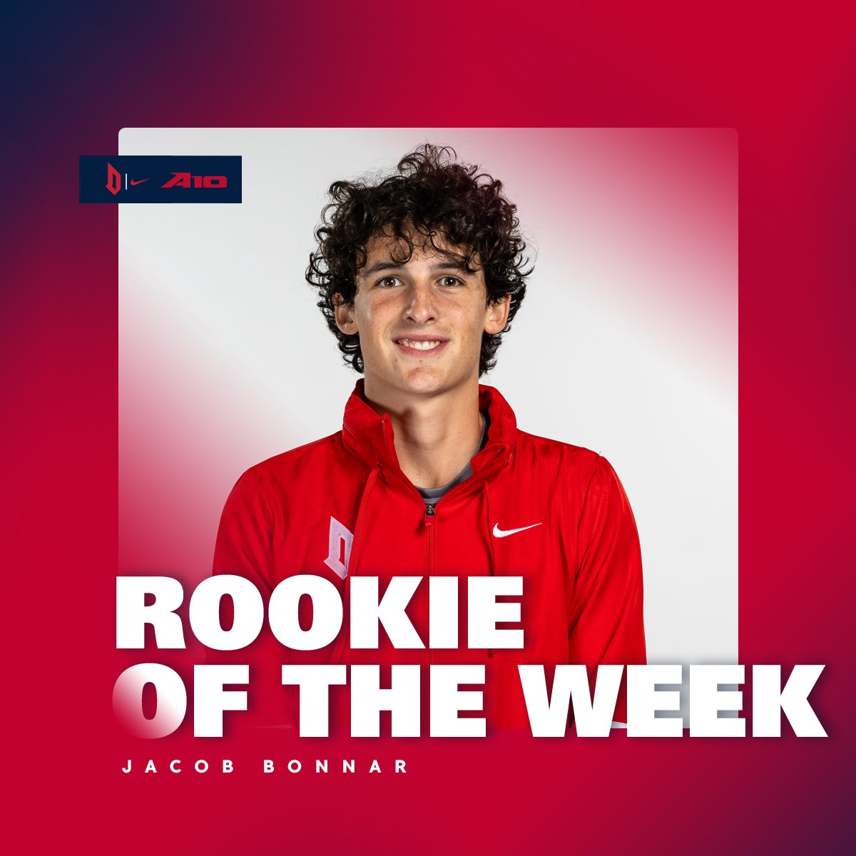 Jacob Bonnar has been named the <a href="/atlantic10/">Atlantic 10 Conference</a> Rookie of the Week after leading the team at the RMU Invitational!

#GoDukes | <a href="/jacob_bonnar/">Jacob Bonnar</a>