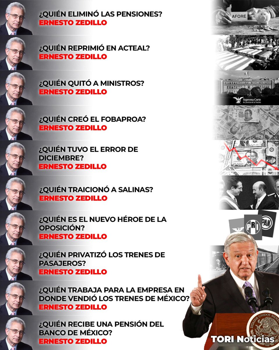 ¡TREMENDA EXHIBIDA! 😱😱

El presidente AMLO dio tremenda exhibida al expresidente Zedillo, quien ahora apareció criticando la Reforma Judicial y diciendo que México "ya es dictadura".

¡QUE TODO MÉXICO SE ENTERE! 🚨