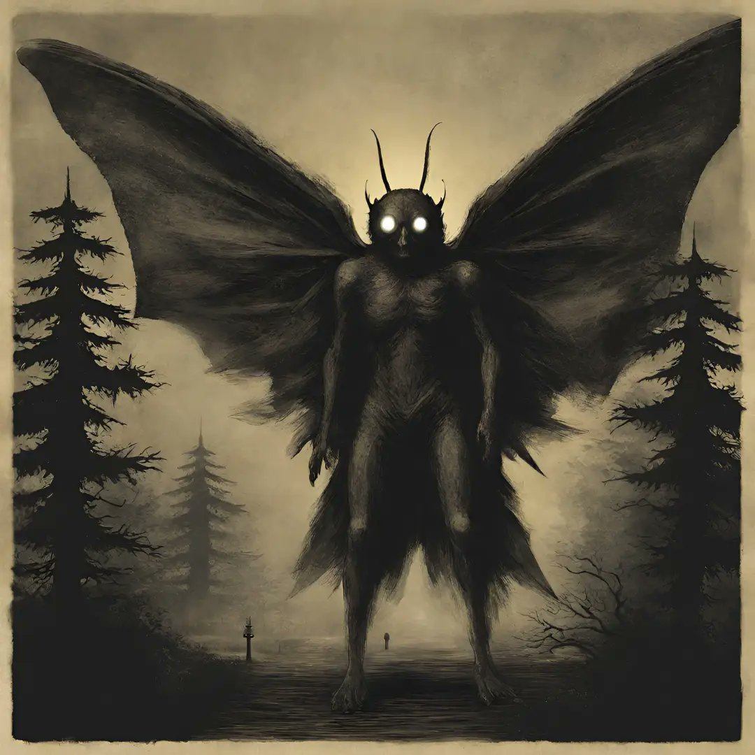 cryptidsNcases's tweet image. Our episode in one week will feature my favorite cryptid ever: The Mothman!
With origins in West Virginia, the Mothman is said to be an omen of upcoming disaster.

Got any Mothman stories of your own or ones you've heard featured on the podcast? Any thoughts? Send us a message!