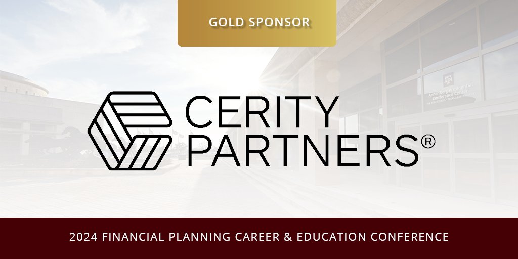 We are grateful to have Cerity Partners as a Gold Sponsor of #tamuFPC24!

Contributions like yours are enabling us to champion our students toward a successful and fulfilling career in financial planning.