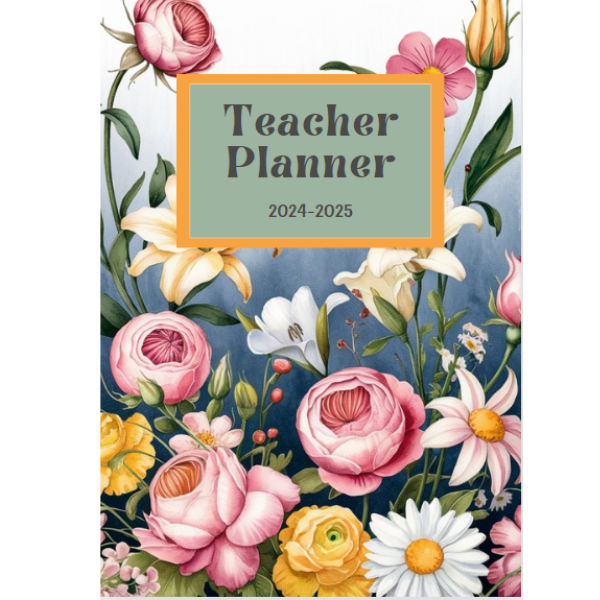 Teacher Planner 2024_ 2025 Floral watercolor
with a variety of flowers. There are roses, lilies, and daisies in pink, white, and yellow. The flowers are arranged in a vase. The background is a light blue gradient.
bit.ly/4gvjV5u
#Back_to_school #teacher #teacherlife