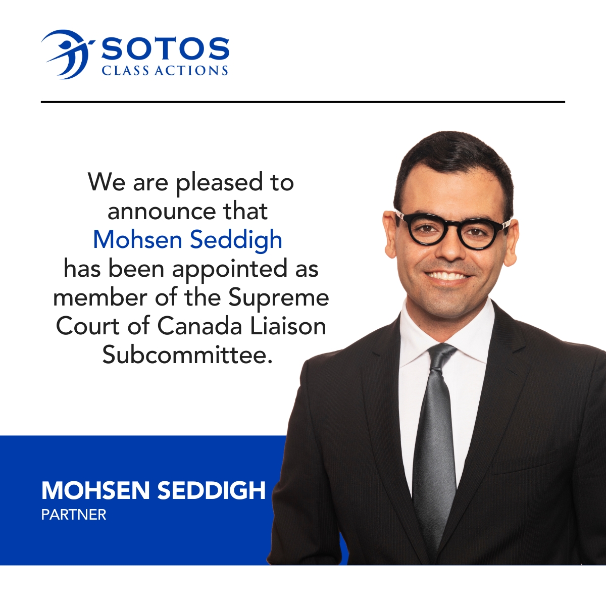 Sotos Class Actions (@classactionscan) on Twitter photo We are pleased to announce that the CBA Board of Directors has appointed <a href="/Mohsen_Seddigh/">Mohsen Seddigh</a> as a member of the Supreme Court of Canada Liaison Subcommittee. This Subcommittee plays a crucial role as a bridge between the Supreme Court of Canada and the bar. We are pleased to announce that the CBA Board of Directors has appointed <a href="/Mohsen_Seddigh/">Mohsen Seddigh</a> as a member of the Supreme Court of Canada Liaison Subcommittee. This Subcommittee plays a crucial role as a bridge between the Supreme Court of Canada and the bar.