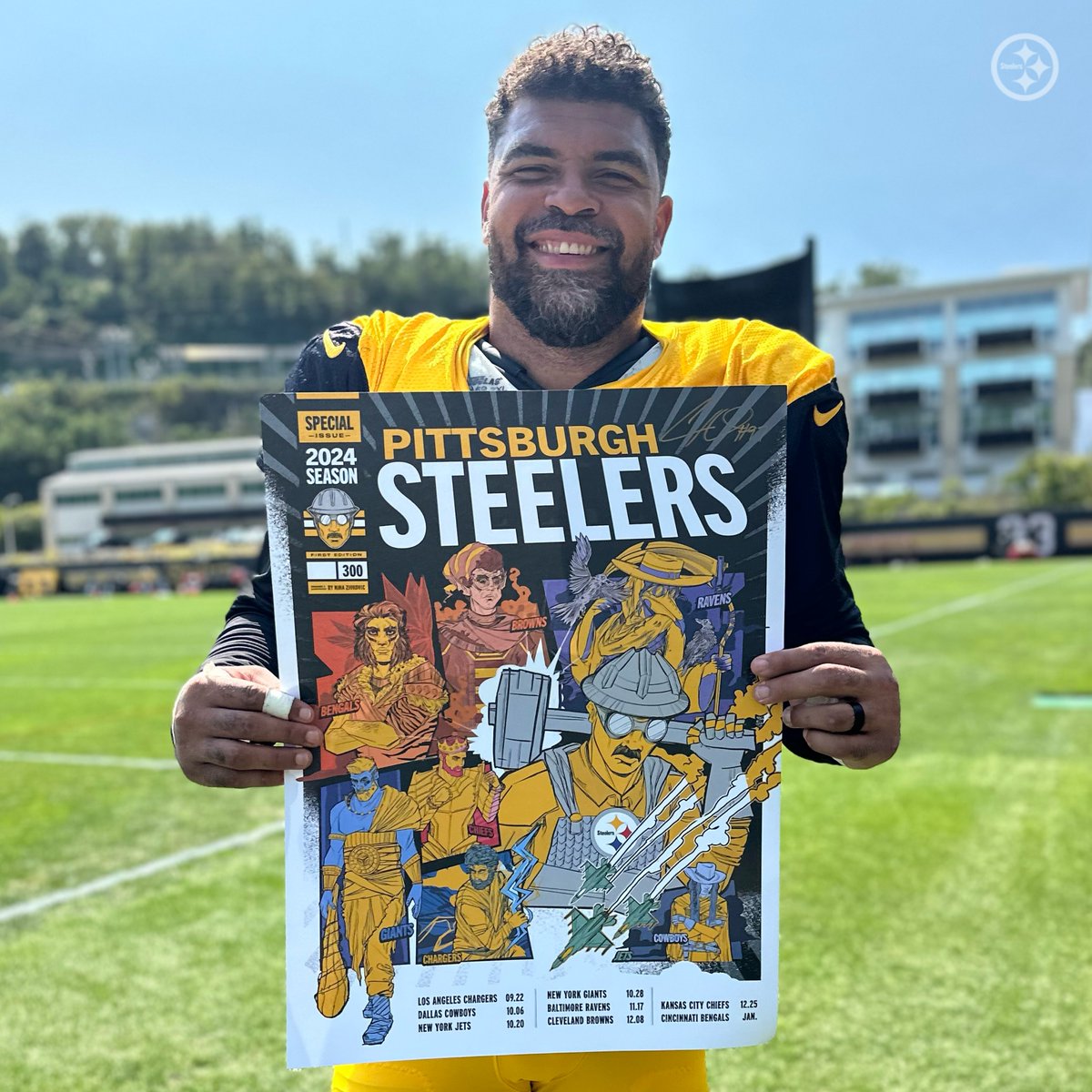 Pittsburgh Steelers (@steelers) on Twitter photo RP for your chance to win this signed <a href="/CamHeyward/">Cam Heyward</a> season gameday poster!
More 🎨: bit.ly/3MxWUBf RP for your chance to win this signed <a href="/CamHeyward/">Cam Heyward</a> season gameday poster!
More 🎨: bit.ly/3MxWUBf