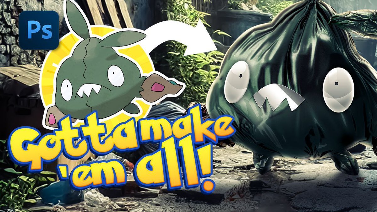 Just dropped a new video where I turn Trubbish into photo-realistic art! 🗑️ Watch as I bring this little bag of trash to life with textures, shading, and creative techniques. Check it out now!
👉 buff.ly/3zeMLX1 
#Pokemon #DigitalArt #Trubbish #PhotoRealistic