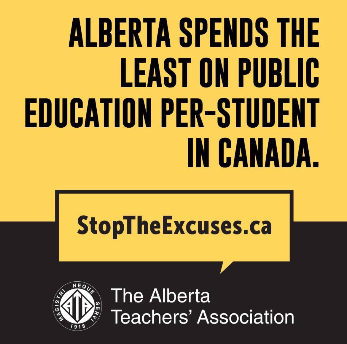 Just a reminder before the Premier's televised announcement that the Alberta gov't chooses to fund our public education system the least. That they choose not to provide the resources for our students. They love to  talk about choice, and this is one they should be ashamed about.