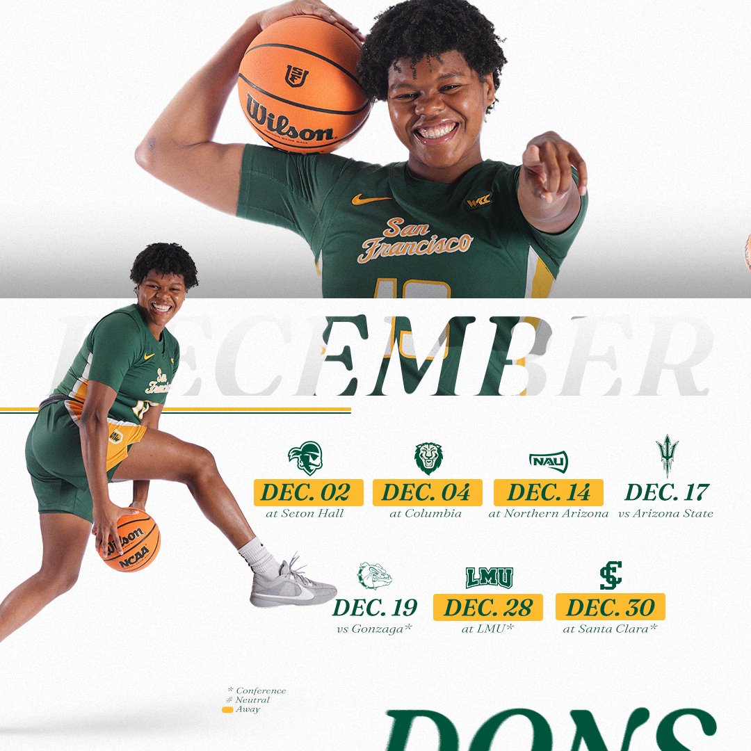 USFDonsWBB's tweet photo. 𝐋𝐞𝐭’𝐬 𝐠𝐞𝐭 𝐭𝐡𝐢𝐬 𝐭𝐡𝐢𝐧𝐠 𝐬𝐭𝐚𝐫𝐭𝐞𝐝! 👏

The full 2024-25 schedule is here!

📰 Full Release: https://t.co/ki4LStNKm9

#USFDons | #WCChoops https://t.co/0l54aalF7C