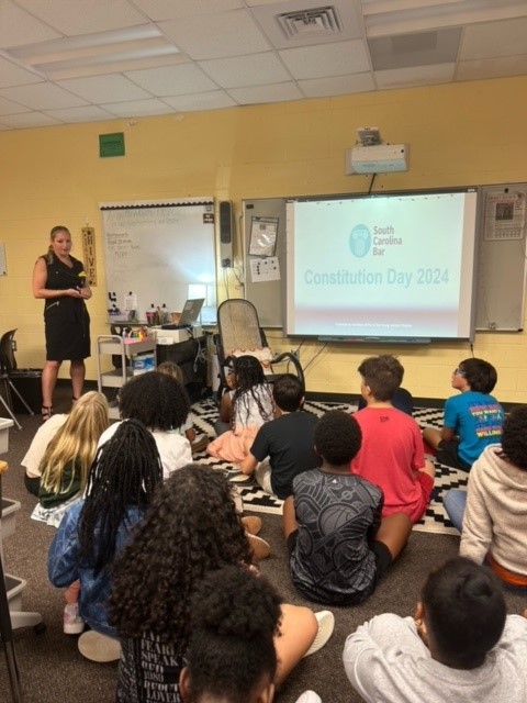 SCBarYLD's tweet image. As we wrap up Constitution Day, our young lawyers across the state have been in schools today, engaging students with presentations on civics and the Constitution!