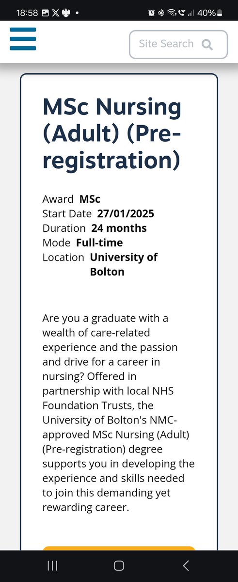 Tomorrow is the start of my new MSc 2 year pre-registration adult nursing course, Sam and I have been creating at the University of Bolton. A lot of hard work has gone into this exciting new course to teach our future nurses ❤️🫁🚑💉📊📕📚
bolton.ac.uk/course/msc-nur…