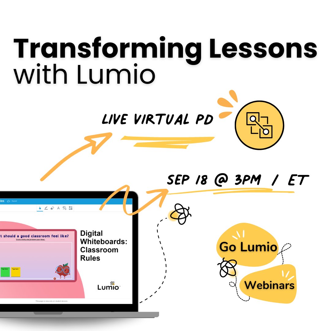 SMART_Tech's tweet photo. SMART Notebook users! You won't want to miss this webinar happening tomorrow โก๏ธ
Learn how to use @LumioSocial to transform your Notebook content into engaging lessons on student devices! ๐๐ป
Sign up: https://t.co/bGaL9Y0t8T
#GoLumio #SMARTNotebook https://t.co/Slwrj5JlED
