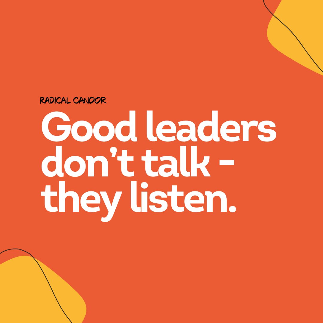 kimballscott's tweet photo. Great leadership means listening first, not having all the answers. Build trust by asking questions and creating space for your team to share. How do you show your team you're really listening?

#RadicalCandor #Leadership #ListeningIsKey https://t.co/kRhMFvVn8a