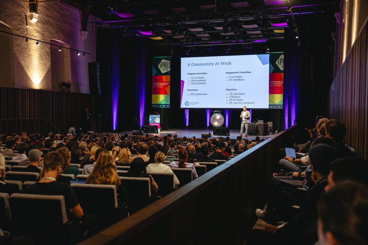 A full house for our conference opening — we're overwhelmed by the incredible turnout for #iPRES2024! This event wouldn’t be possible without the hard work and contributions of so many in the #digitalpreservation community. It truly takes a village. Thank you all! 🙏

#digipres