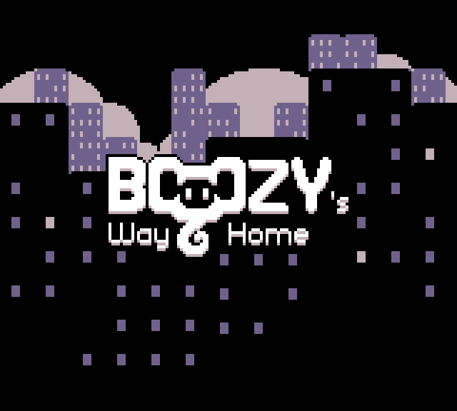 We have a title screen! And with this we anounce the name of the game for #GBJAM12 : Booozy's Way Home 🐘