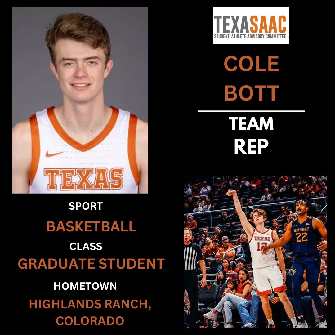 TexasSAAC's tweet image. Welcome our Menโs Basketball SAAC reps, Cole Bott and Preston Clark!๐๐ค๐ผ