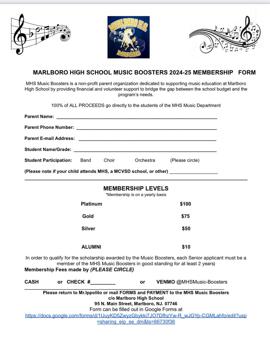 Please  support music in our school. The music department is the least funded  department in the school. But, Music education is tremendously valuable with many far-reaching benefits that are proven to significantly affect a student's mental, cognitive, social development. Thanks