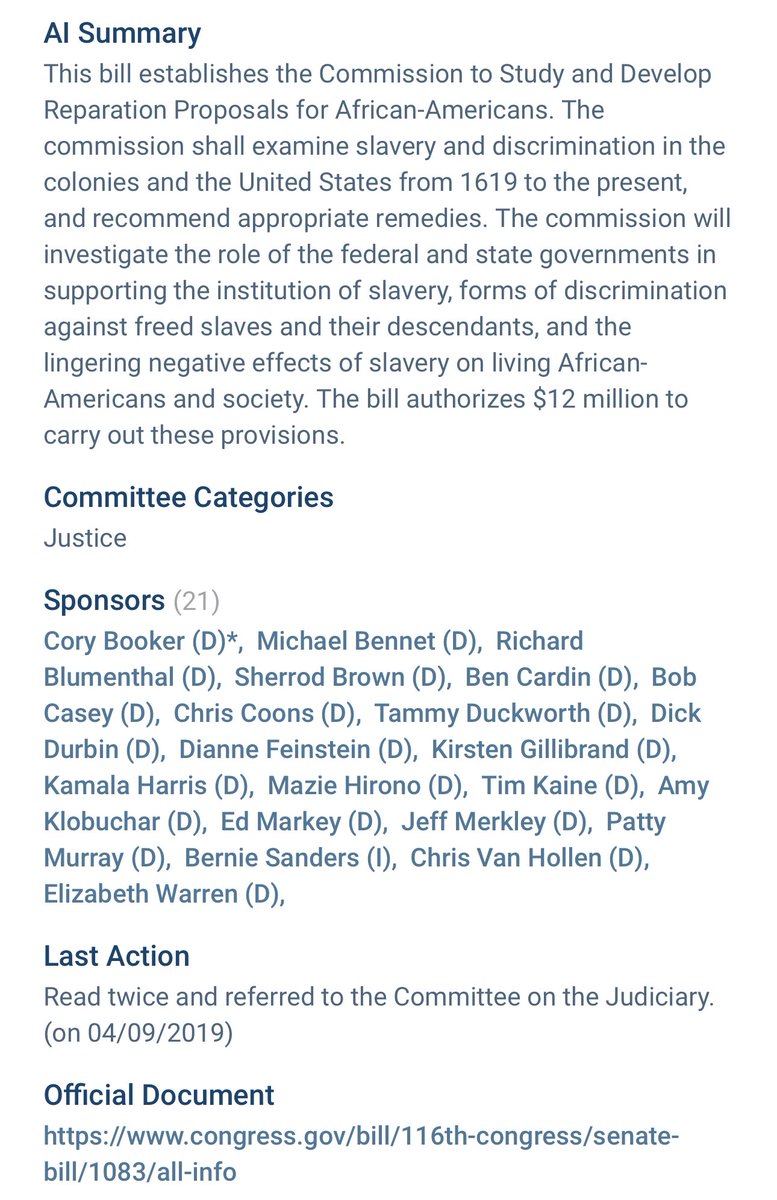 Nothing new here vice president Kamala Harris has always been a supporter of reparations. In fact she was a co-sponsor for HR 40 when she was in the senate