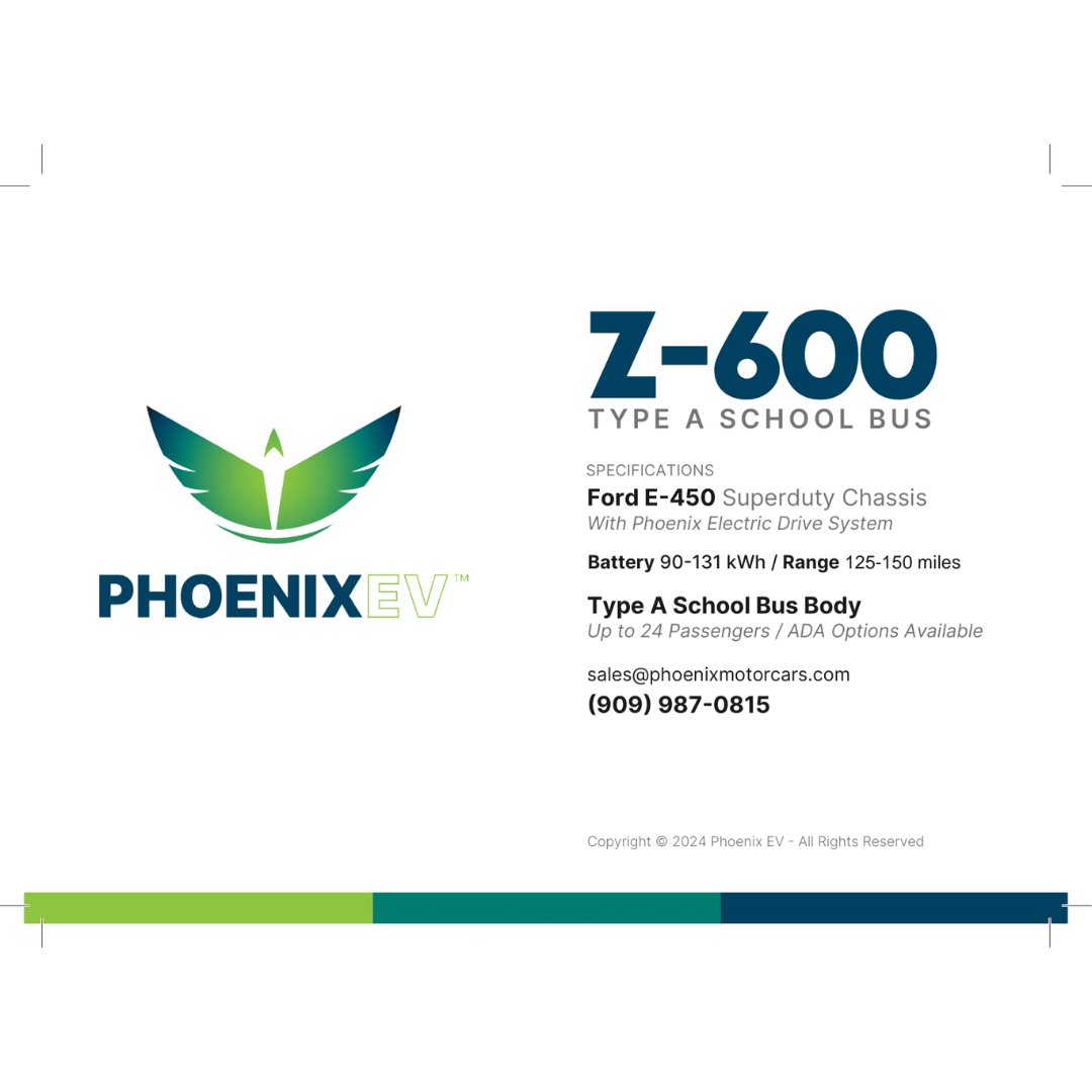 PhoenixEV (@phoenixmotorev) on Twitter photo The classic Type A school bus with an upgrade: check out PhoenixEV's zero emission Z600 Type A School Bus. This electric bus can seat up to 24 people with ADA options available.
Contact us at sales@phoenixmotorcars.com or reach out at (909) 987-0815
#ElectricVehicles #school The classic Type A school bus with an upgrade: check out PhoenixEV's zero emission Z600 Type A School Bus. This electric bus can seat up to 24 people with ADA options available.
Contact us at sales@phoenixmotorcars.com or reach out at (909) 987-0815
#ElectricVehicles #school