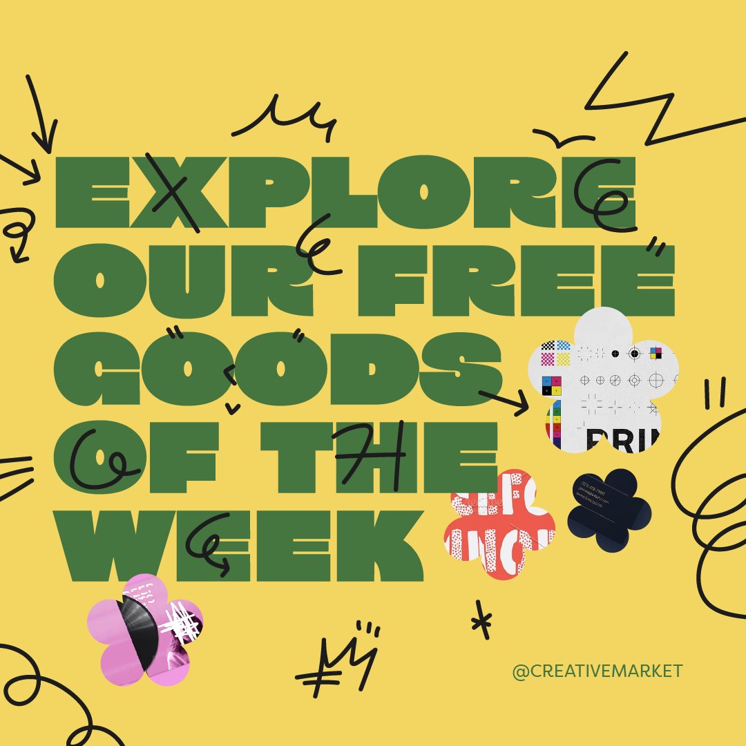 CreativeMarket's tweet photo. Discover our incredible #FreeGoods of the week! Get 4 top assets or join our membership for a full monthly bundle of high-quality graphics, fonts, and more - valued at up to $1000! 💻✨🎁https://t.co/A9db8DuVjL https://t.co/ANtMQ4baTa