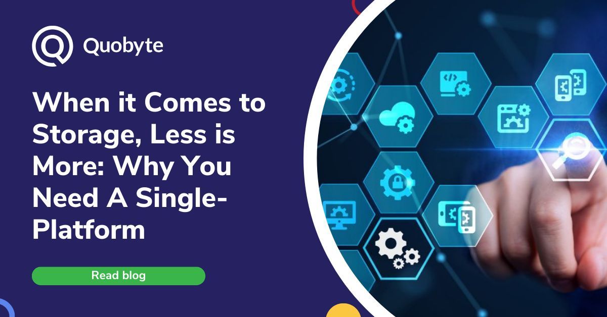 Are you aware of the benefits of consolidating your storage and workloads onto a #SinglePlatform? Streamline your data storage management and get ready to elevate your storage experience with #Quobyte. Learn about the benefits of a single platform here: buff.ly/3XOVkRT