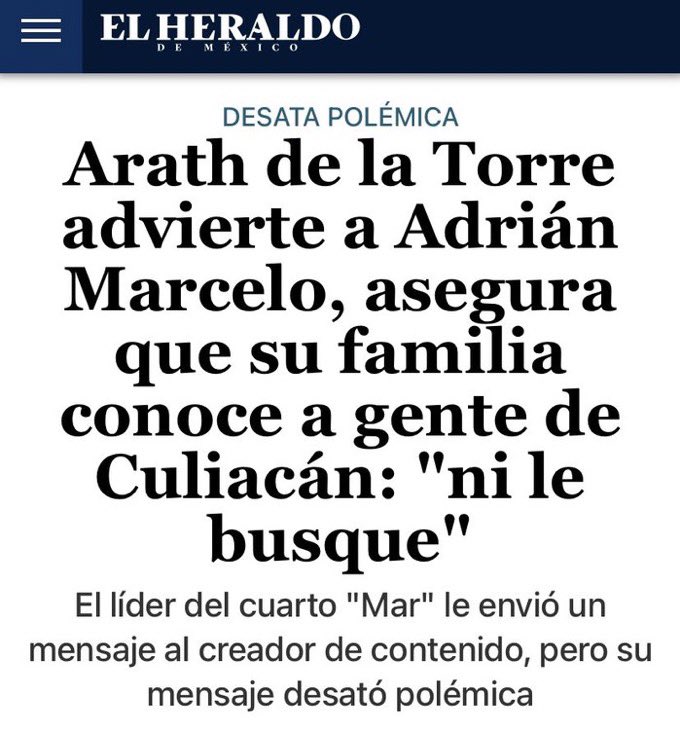 ¿Cómo defienden el que Arath haya amenazado a Adrián con mandarle al narco? ¿Humor negro? Pero si ese humor no les gustaba.

Si le pasa algo a mi familia, a mi o a Adrián, ya saben a quien voltear a ver primero.

#LaCasaDeLosFamososMx #lcdlfmx2
#LaCasaDeLosFamososMx2 #lcdlfmx