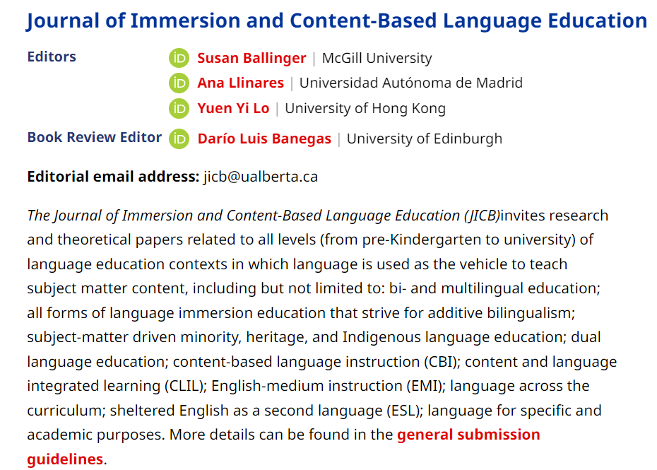 JICB (@jcontlanged) on Twitter photo We'd like to thank current editors @susanballinger9 <a href="/AnaLlinares4/">Ana Llinares</a> <a href="/YuenYiLo/">Yuen Yi Lo</a> & <a href="/darioluisbaneg1/">Darío Luis Banegas</a> for the work they're doing with the journal! #education #johnbenjamins #bilingualeducation #bilingualism #multilingualism #teaching We'd like to thank current editors @susanballinger9 <a href="/AnaLlinares4/">Ana Llinares</a> <a href="/YuenYiLo/">Yuen Yi Lo</a> & <a href="/darioluisbaneg1/">Darío Luis Banegas</a> for the work they're doing with the journal! #education #johnbenjamins #bilingualeducation #bilingualism #multilingualism #teaching