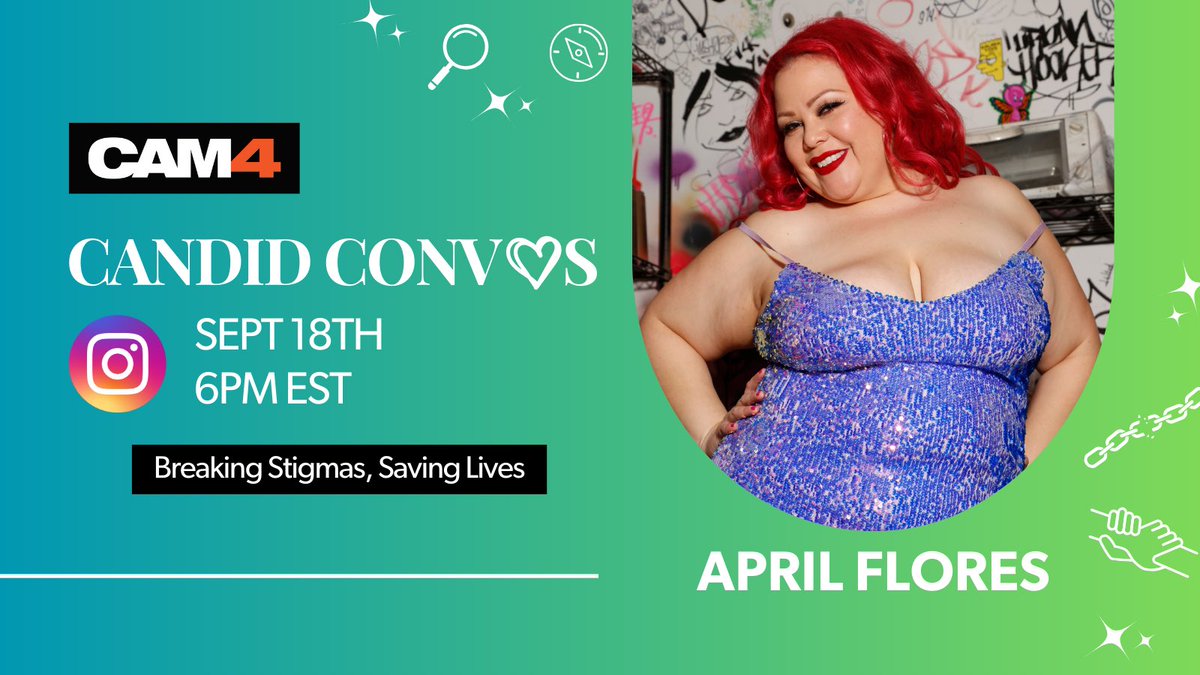 I'm excited to be part of <a href="/Cam4/">CAM4</a>’s IG Live event TOMORROW Wednesday, 9/18 at 6 pm EST. The hr long session will focus on the theme “Breaking Stigmas, Saving Lives." We will delve into the theme of “Breaking Stigmas” and how this plays a part in our personal and work life. Join us!