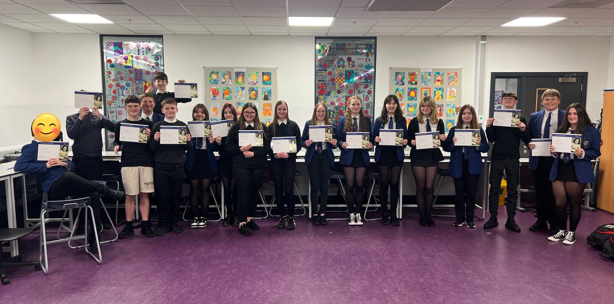 Friday marked the end our Anne Frank Trust ‘History for Today’ exhibition. Our Peer Guides all did a fantastic job leading tours, with some excellent feedback from staff and pupils. Here they are on Friday with their certificates 🌟 One very proud teacher! <a href="/InverurieAcad/">Inverurie Academy</a>