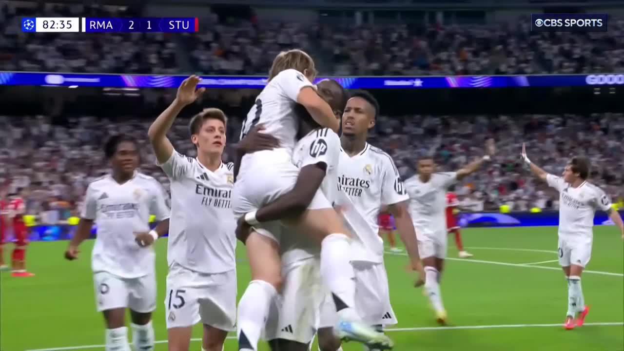 Set piece perfection 🎯Luka Modrić picks out Antonio Rüdiger for the finish ✨