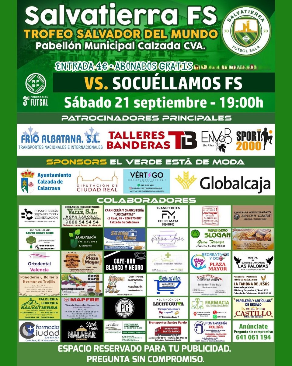 🏆 ¡𝐓𝐑𝐎𝐅𝐄𝐎 𝐒𝐀𝐋𝐕𝐀𝐃𝐎𝐑 𝐃𝐄𝐋 𝐌𝐔𝐍𝐃𝐎! 💥 Vuelve la liga a nuestro 🏟️ y lo hacemos con el trofeo @hdadstmocristosalvadordelmundo que servirá también como homenaje a nuestro patrón 🙌 el Sábado a partir de las 19:00 tienes una cita con tu equipo 💚 en un partido 🤩