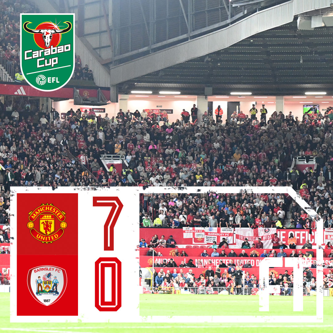 BarnsleyFC's tweet photo. Our @Carabao_Cup journey this campaign comes to an end at Old Trafford. https://t.co/ogLzehqKuj