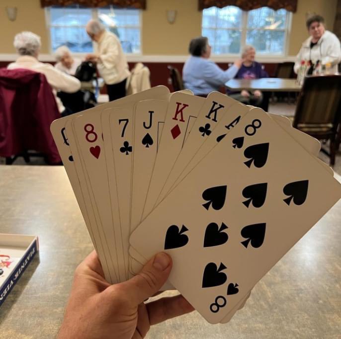 HearthstoneVil's tweet image. Join us for Card Bingo - tomorrow at 1PM! 

Each week, residents get together and play a friendly game of card bingo. Fun competition, banter, and friendships that last a lifetime! We hope to see you there!

#SUNProgram #CardBingo #hearthstonevillage