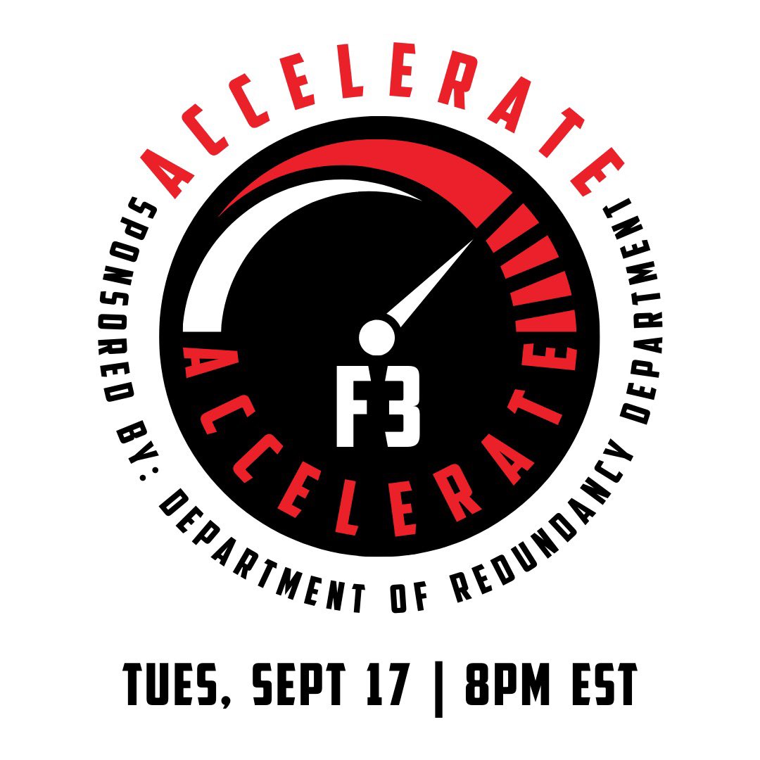 F3 (@f3nation) on Twitter photo Join <a href="/darkhelmetF3/">Frank Schwartz</a> & <a href="/ScratchAndWinF3/">John Horton</a> TONIGHT at 8pm EST for “Accelerate the Accelerate”. Find out how to help be on the front lines of UNLOCKING MORE MEN🫡💪. And you might get a free F3 t-shirt… 🤔 #ShowToKnow
RSVP HERE: shorturl.at/aH2KL Join <a href="/darkhelmetF3/">Frank Schwartz</a> & <a href="/ScratchAndWinF3/">John Horton</a> TONIGHT at 8pm EST for “Accelerate the Accelerate”. Find out how to help be on the front lines of UNLOCKING MORE MEN🫡💪. And you might get a free F3 t-shirt… 🤔 #ShowToKnow
RSVP HERE: shorturl.at/aH2KL