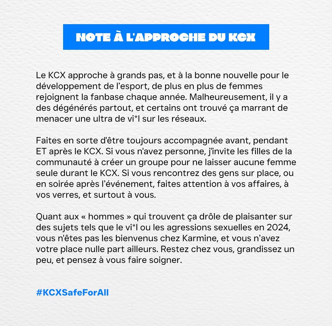 ZapBzh's tweet photo. Faite attention a vous, même dans l'euphorie et les bon moments ❤️
#KCXSafeForAll https://t.co/TXN4XWkBxe