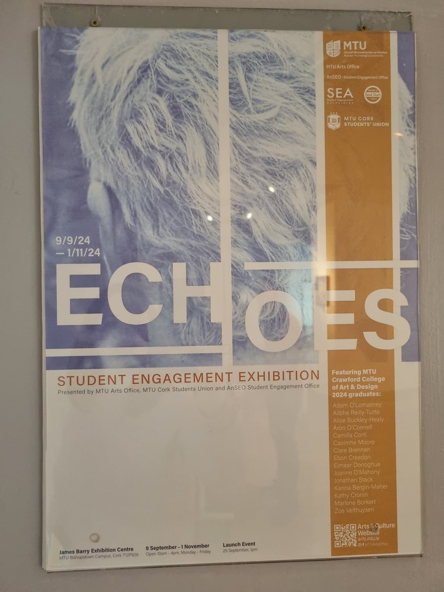 Aoife Kelliher (@aoifekelliher) on Twitter photo Enjoyed a visit to the Echos Exhibition currently on in the James Barry Exhibition Centre in <a href="/MTU_ie/">Munster Technological University</a> #cork Such a range of techniques, materials and concepts by talented Artists. Well done to all involved <a href="/MTU_Crawford/">MTU CRAWFORD</a> <a href="/mtuanseo/">MTU AnSEO - Student Engagement Office</a> <a href="/MTUArtsOffice/">MTU Arts Office</a> <a href="/MTU_CorkSU/">MTU Cork SU - Aontas Na Mac Léinn MTU Corcaigh</a> Enjoyed a visit to the Echos Exhibition currently on in the James Barry Exhibition Centre in <a href="/MTU_ie/">Munster Technological University</a> #cork Such a range of techniques, materials and concepts by talented Artists. Well done to all involved <a href="/MTU_Crawford/">MTU CRAWFORD</a> <a href="/mtuanseo/">MTU AnSEO - Student Engagement Office</a> <a href="/MTUArtsOffice/">MTU Arts Office</a> <a href="/MTU_CorkSU/">MTU Cork SU - Aontas Na Mac Léinn MTU Corcaigh</a>