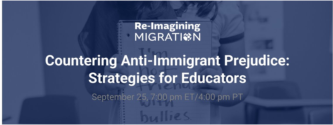 Make sure to register for a free webinar on countering anti-immigrant prejudice on September 25. Details on  the registration page.
forms.gle/rVbpNGC6S9qY5U…