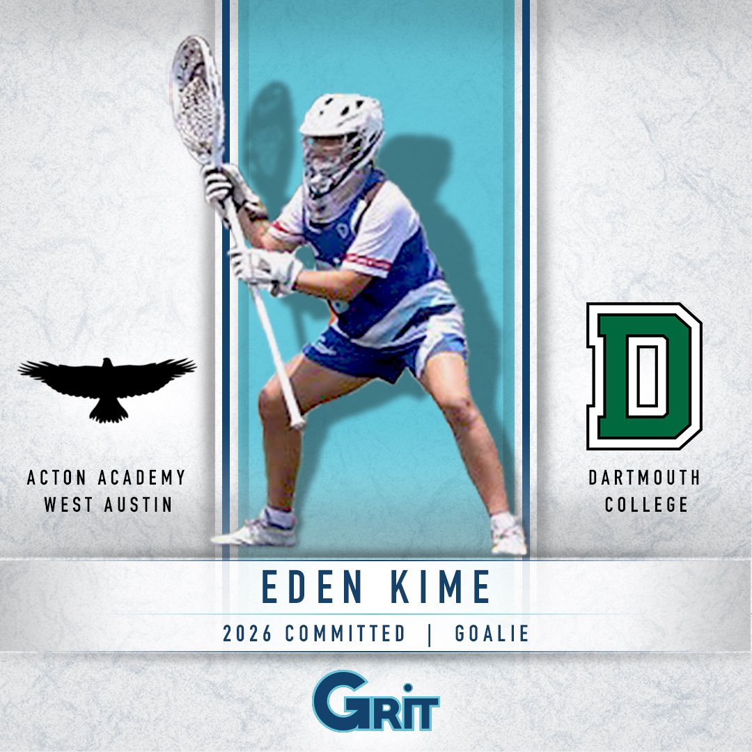 Congratulations to Eden Kime ('26, Goalie, Austin High) on her commitment to the admissions process at DARTMOUTH COLLEGE!

#PlayGRITLax