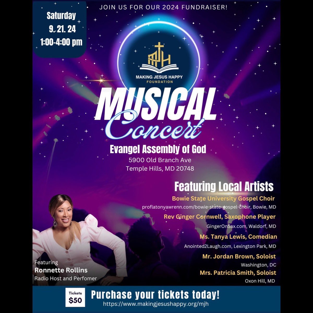 PositiveGospel1's tweet photo. If you’re in the DMV, swing by this Saturday for some amazing music! https://t.co/AWzRITZfL2