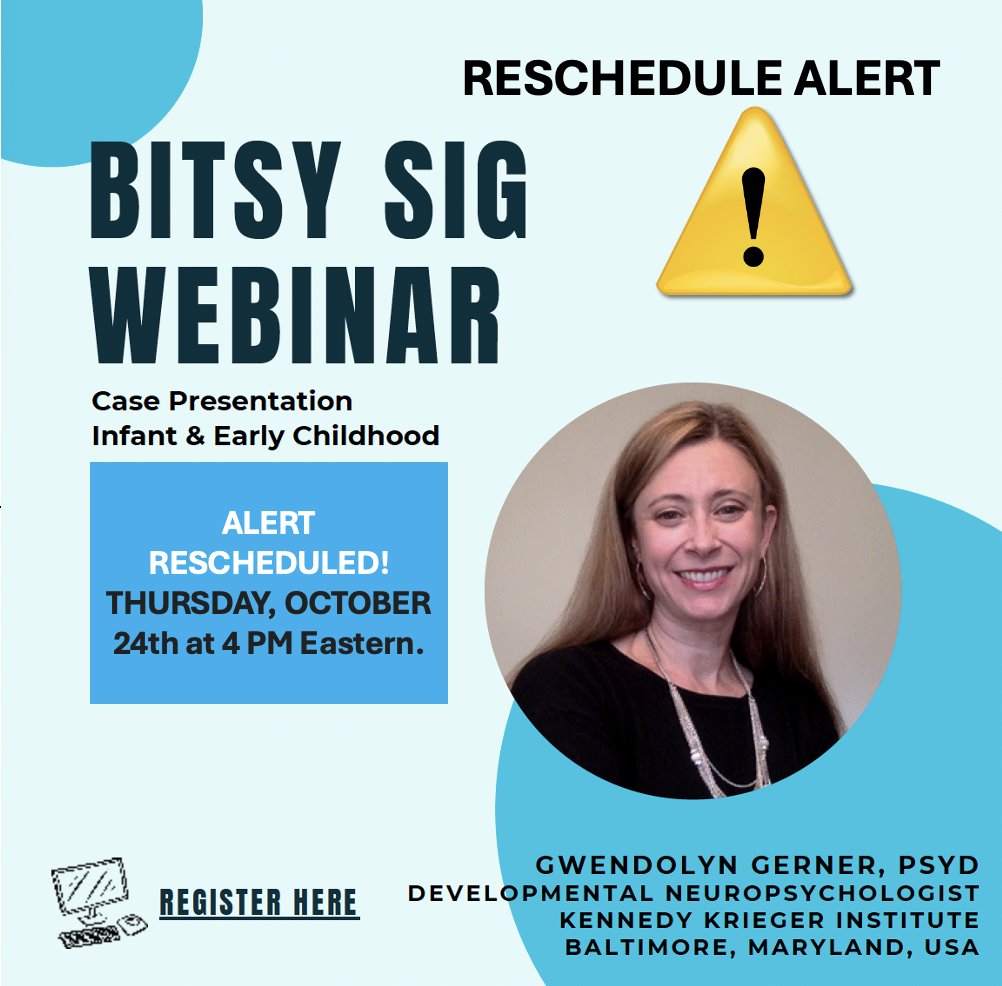 🚨Important Rescheduling Alert - <a href="/INSneuro/">INS</a> BITSY SIG webinar with #DrGwenGerner to October 24th at 4pm!